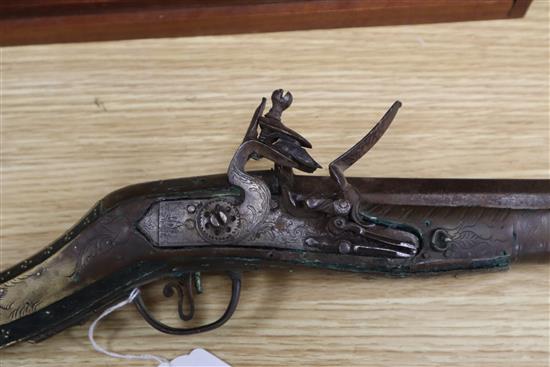 A 19th century Ottoman flintlock musket, length 105cm